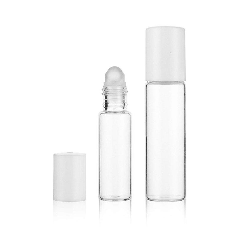 Teensery 12 Pcs Clear Glass Roller Bottles Empty Refillable Essential Oil Roll-on Bottles Cosmetic Sample Storage Container Vial with Glass Roller Ball for Essential Oil Aromatherapy Perfume Eye Essence (5ML) - Image 2